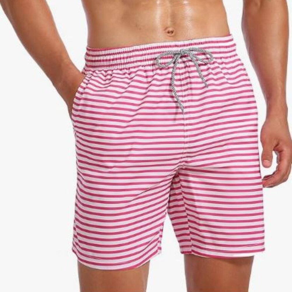 Biwisy Mens Swim Trunks Quick Dry with Mesh Lining